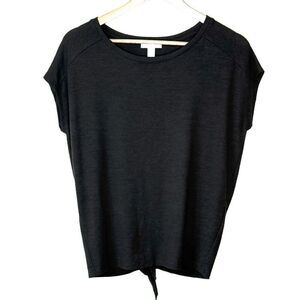 Anthropologie Daily/Ritual Black Short-Sleeve Shirt - Women’s US XS